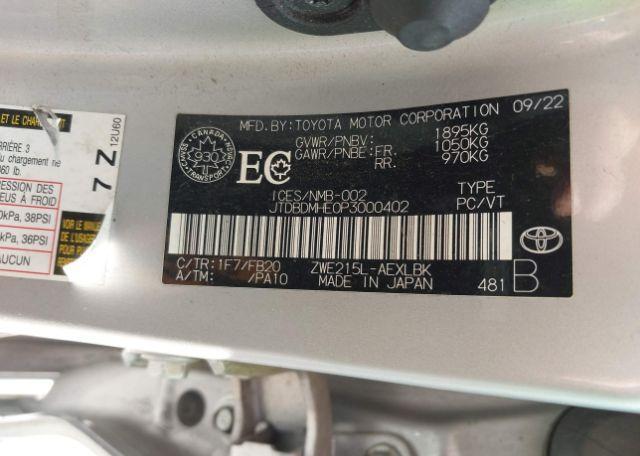 2023 TOYOTA COROLLA HYBRID LE