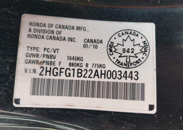 2010 HONDA CIVIC DX