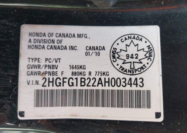 2010 HONDA CIVIC DX