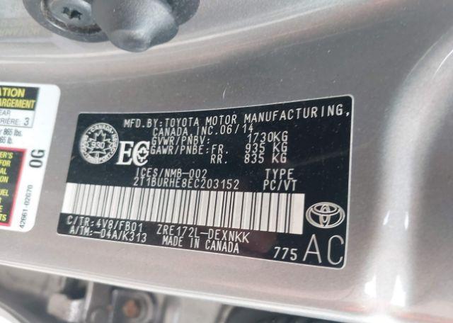2014 TOYOTA COROLLA LE