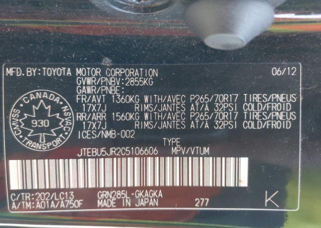 2012 TOYOTA 4RUNNER SR5 V6