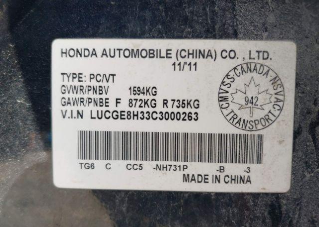 2012 HONDA FIT DX