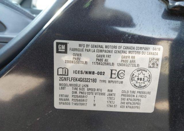 2016 CHEVROLET EQUINOX 1LT