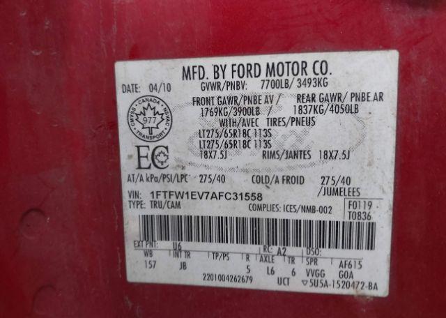 2010 FORD F-150 FX4
