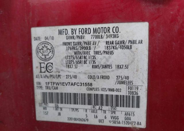 2010 FORD F-150 FX4