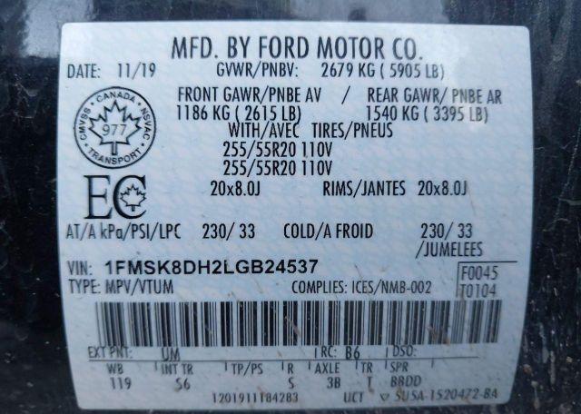 2020 FORD EXPLORER XLT