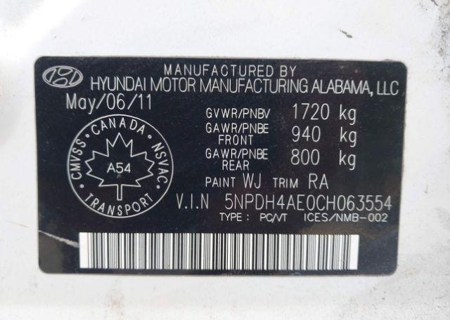 2012 HYUNDAI ELANTRA GL