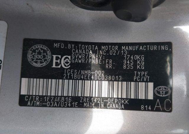 2013 TOYOTA COROLLA CE