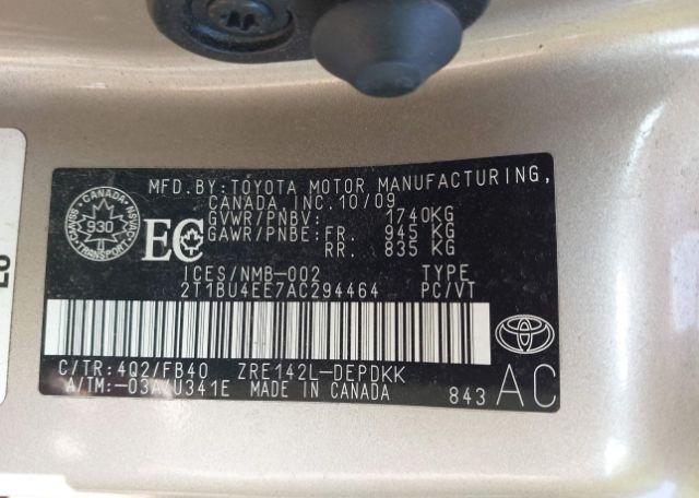 2010 TOYOTA COROLLA CE