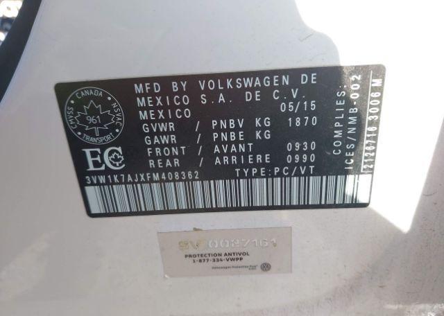 2015 VOLKSWAGEN JETTA 2.0L TRENDLINE