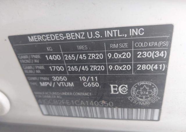 2012 MERCEDES-BENZ R 350 BLUETEC 4MATIC