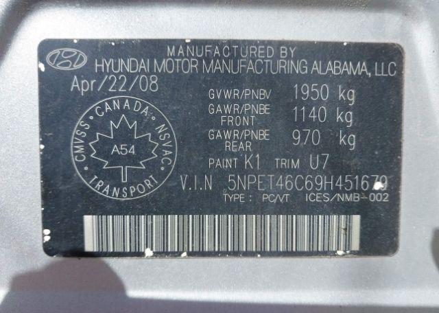 2009 HYUNDAI SONATA GL