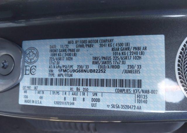 2022 FORD ESCAPE SE