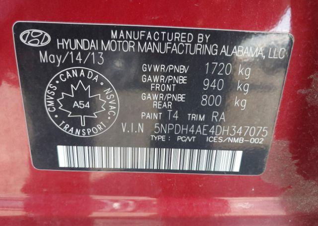 2013 HYUNDAI ELANTRA GL