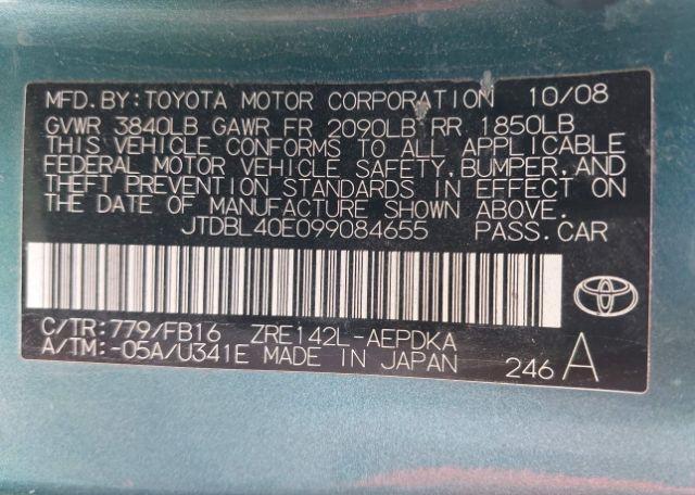 2009 TOYOTA COROLLA LE