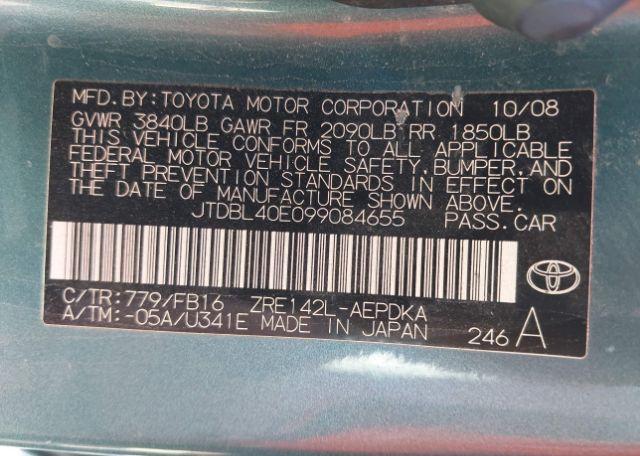 2009 TOYOTA COROLLA LE