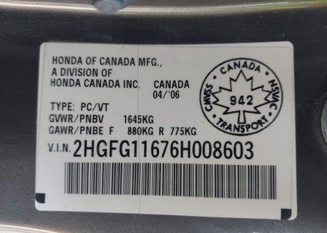 2006 HONDA CIVIC LX