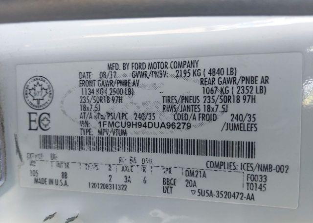 2013 FORD ESCAPE SEL