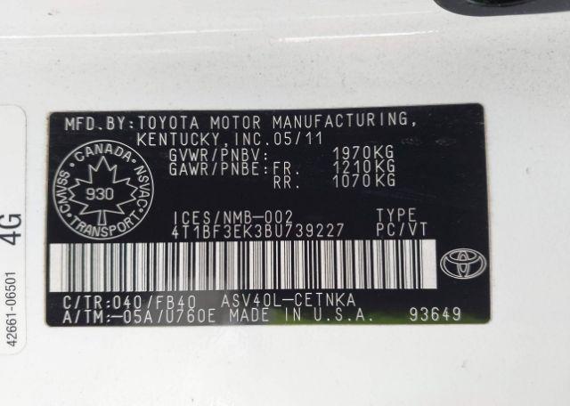 2011 TOYOTA CAMRY SE