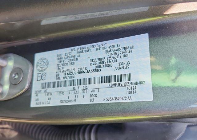 2022 FORD ESCAPE SEL