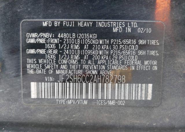 2010 SUBARU FORESTER 2.5 X