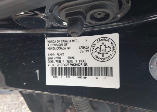 2019 HONDA CIVIC LX
