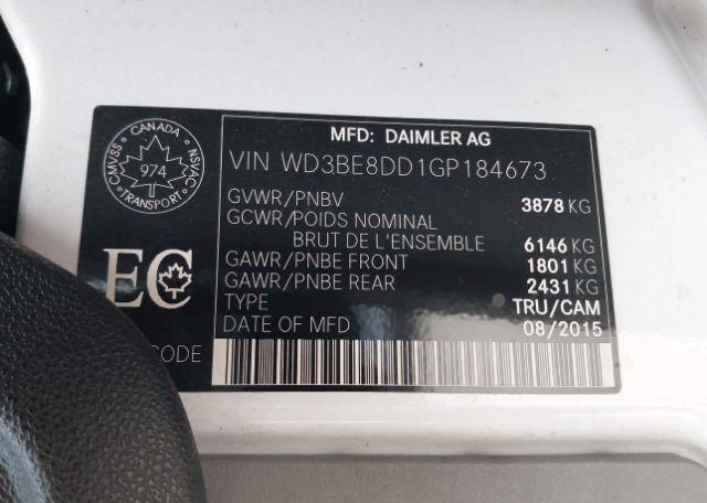 2016 MERCEDES-BENZ SPRINTER 2500 HIGH ROOF