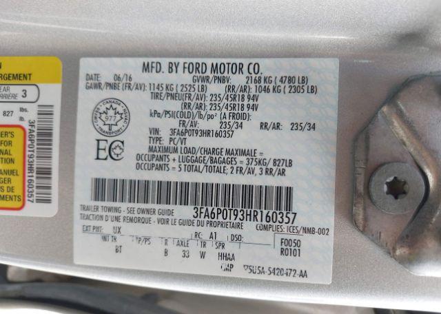2017 FORD FUSION SE