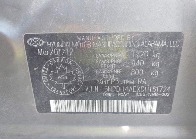 2013 HYUNDAI ELANTRA GL
