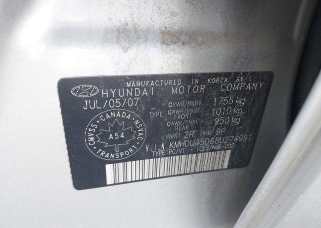 2008 HYUNDAI ELANTRA GL