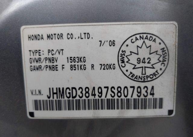 2007 HONDA FIT LX