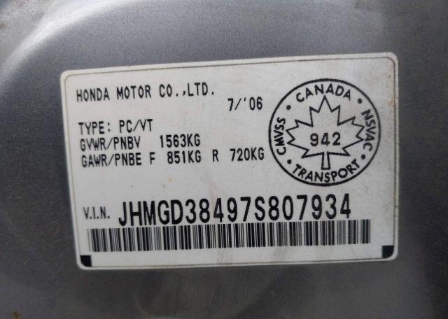 2007 HONDA FIT LX