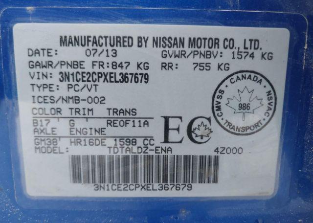 2014 NISSAN VERSA NOTE 1.6 S