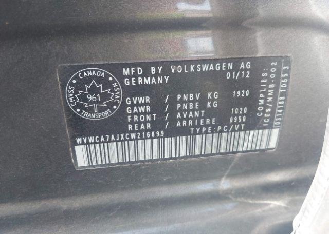 2012 VOLKSWAGEN GOLF 2.5L COMFORTLINE