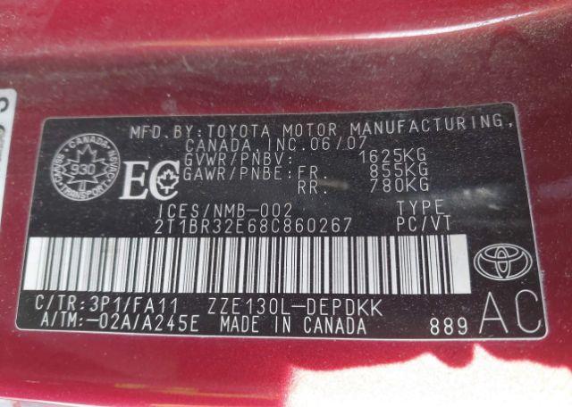 2008 TOYOTA COROLLA CE