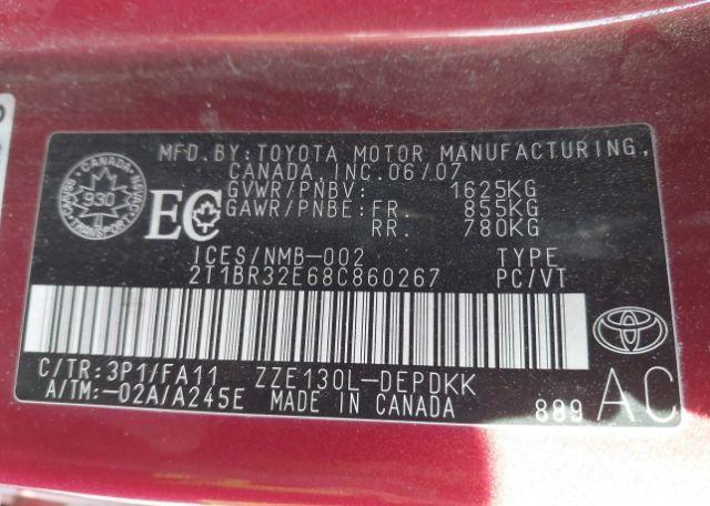 2008 TOYOTA COROLLA CE