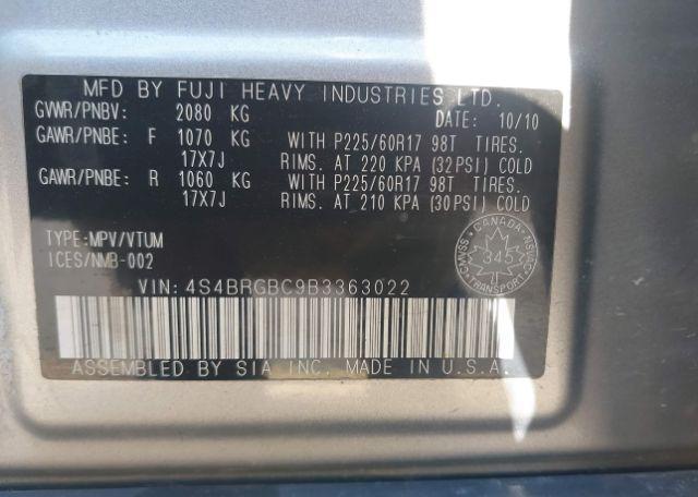 2011 SUBARU OUTBACK 2.5I PREMIUM