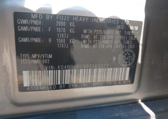 2011 SUBARU OUTBACK 2.5I PREMIUM
