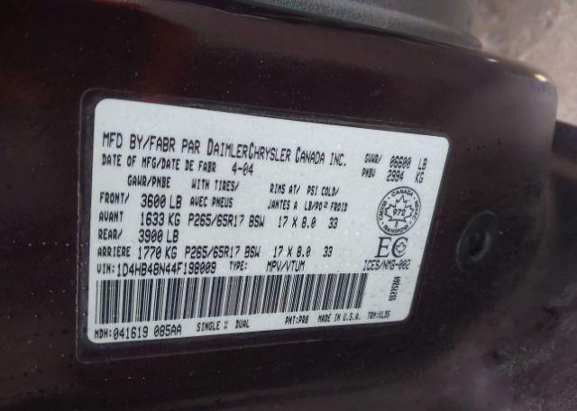 2004 DODGE DURANGO SLT