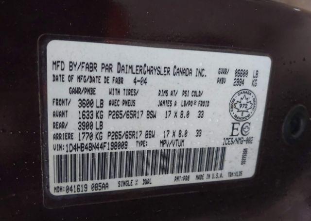 2004 DODGE DURANGO SLT