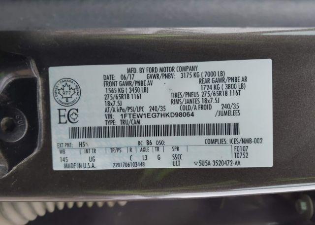 2017 FORD F-150 XLT