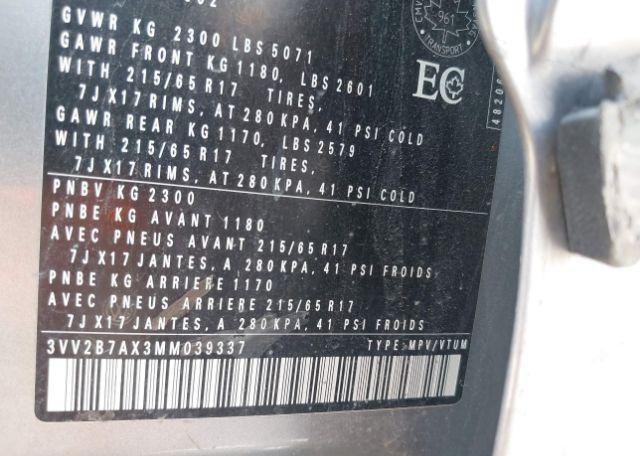 2021 VOLKSWAGEN TIGUAN COMFORTLINE