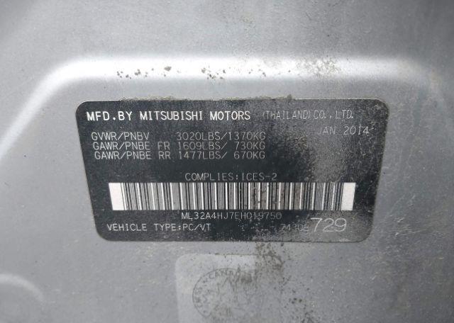 2014 MITSUBISHI MIRAGE SE