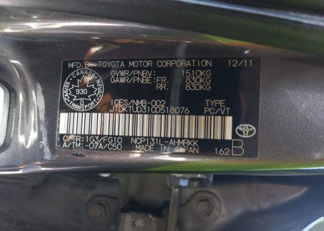 2012 TOYOTA YARIS LE