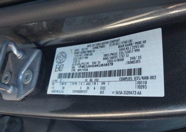 2019 FORD ESCAPE SEL