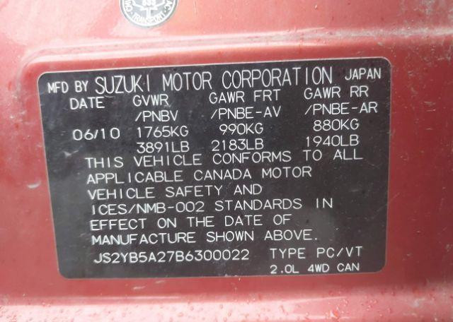 2011 SUZUKI SX4 JX
