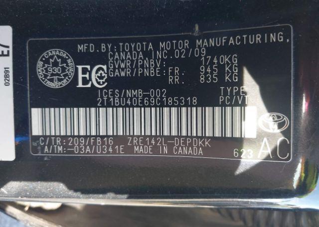 2009 TOYOTA COROLLA CE