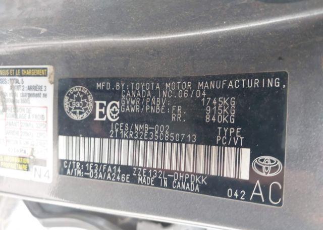 2005 TOYOTA MATRIX WAGON