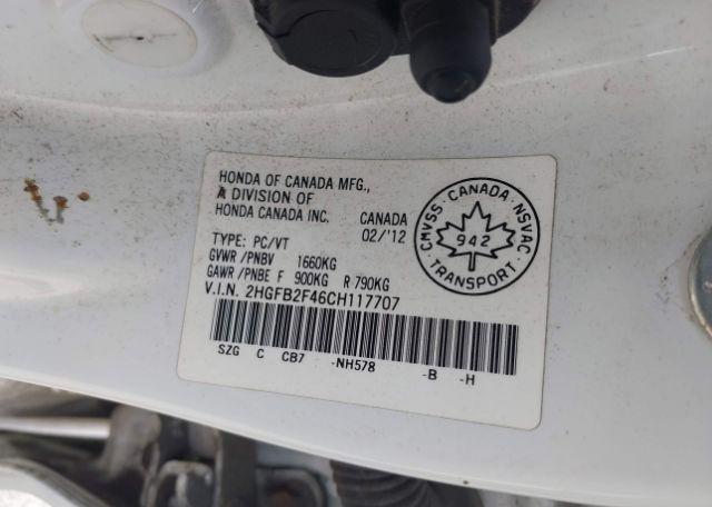 2012 HONDA CIVIC LX