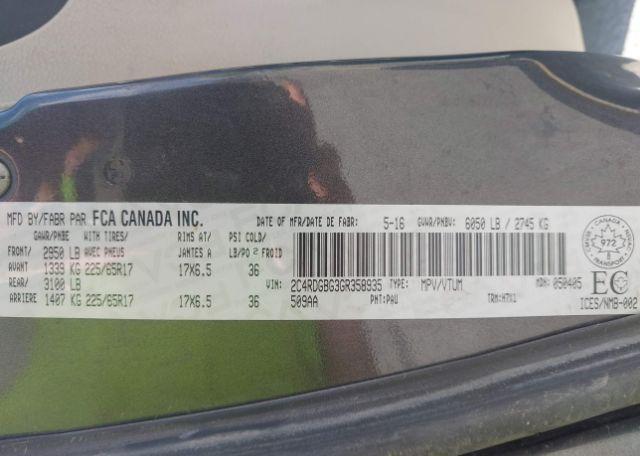 2016 DODGE GRAND CARAVAN SE